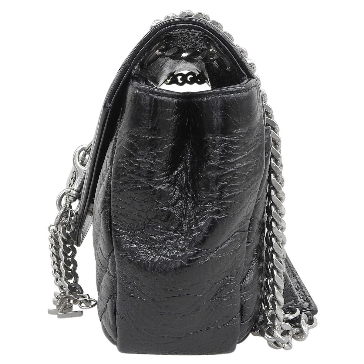 Baby Punk Chain Shoulder Bag in Black Leather
