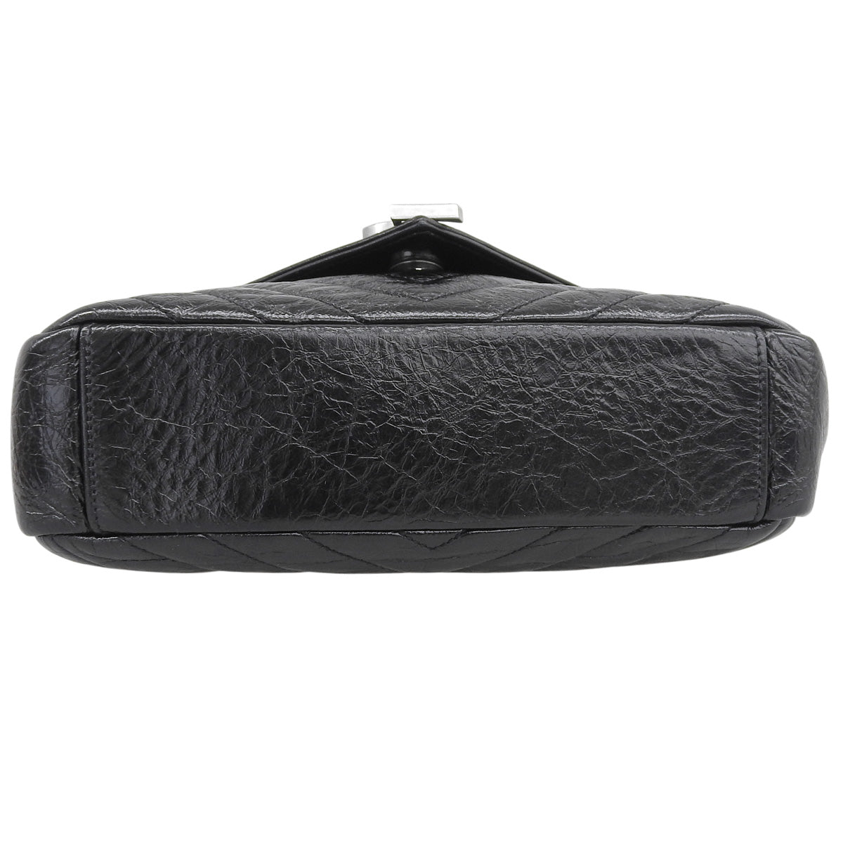 Baby Punk Chain Shoulder Bag in Black Leather