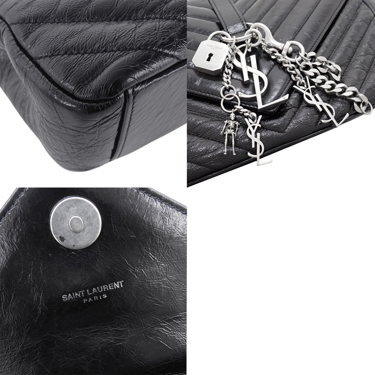 Baby Punk Chain Shoulder Bag in Black Leather
