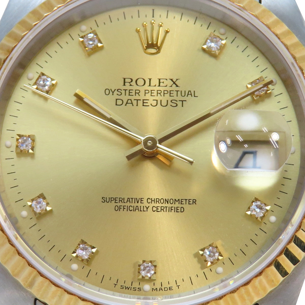 Datejust 10pt Diamond 16233G YG/SS E-serial Diamond Index Automatic Men's