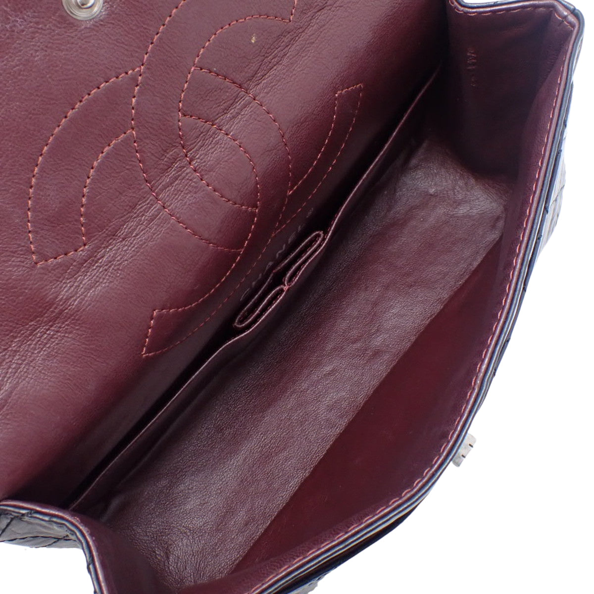 2.55 マトラッセ Wフラップ ショルダーバッグ ブラック エイジドカーフスキン A37587