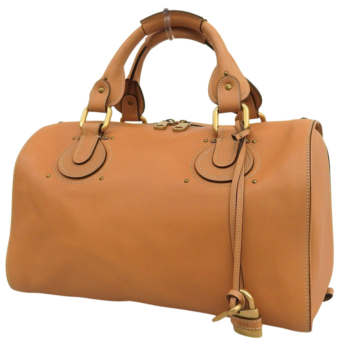 Aurora Mini Boston Bag, Calfskin, Caramel, 3S0262-275