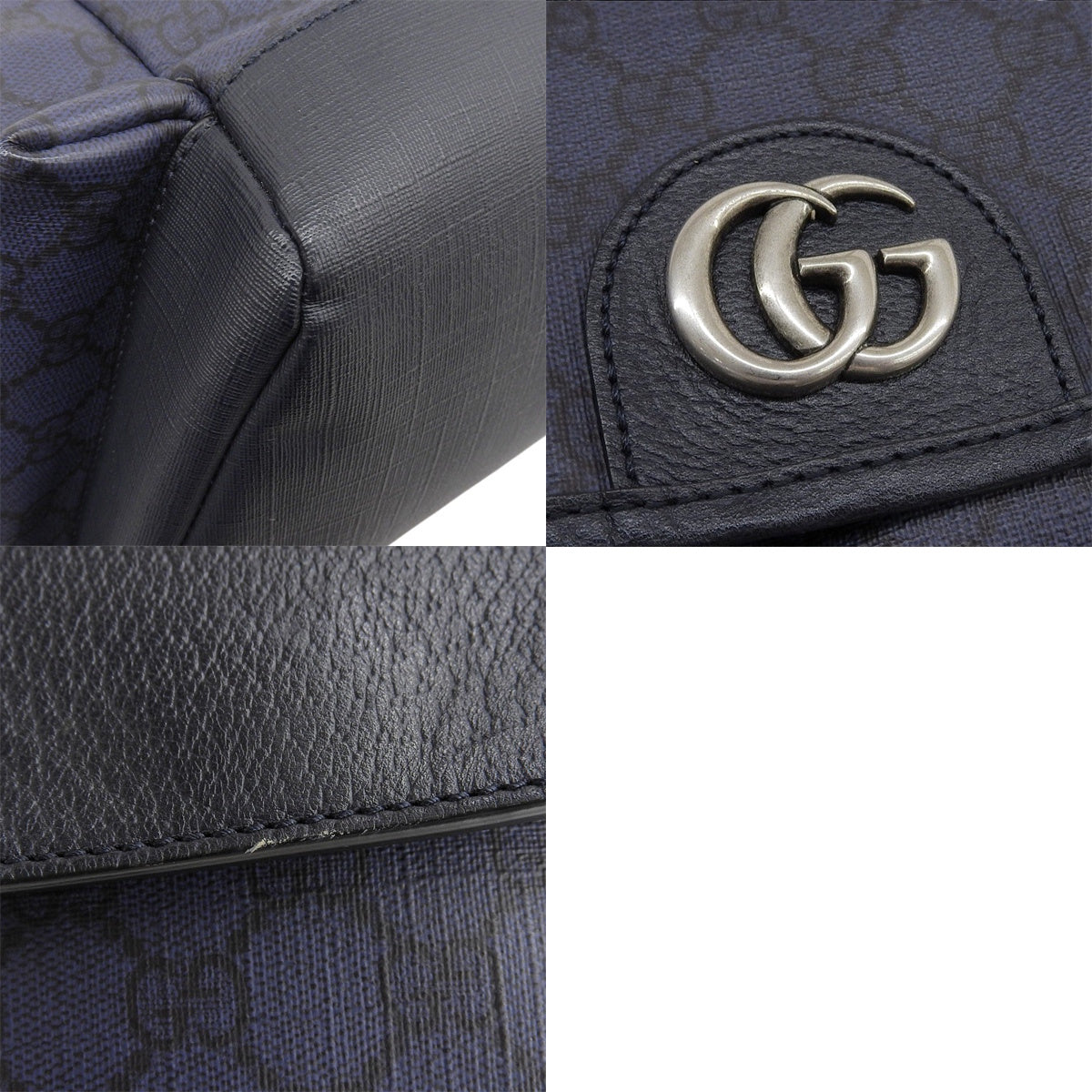 Ophidia GG Medium Backpack GG Supreme Canvas Navy 598140 FABHU 8442