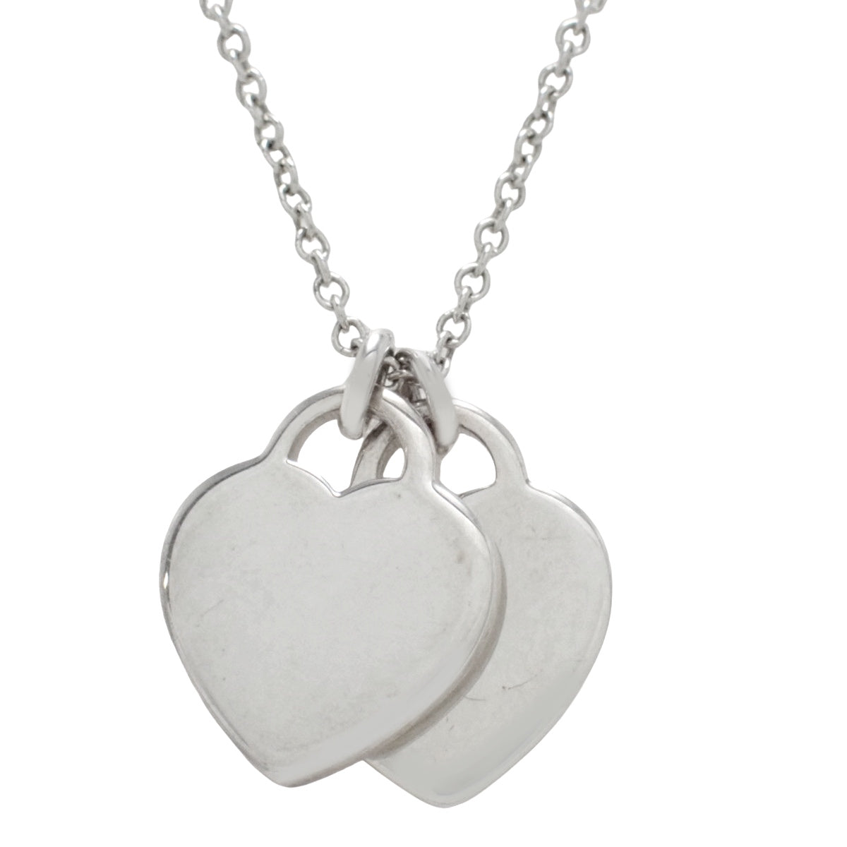ピンク ダブル ハート タグ ペンダント シルバー SV925