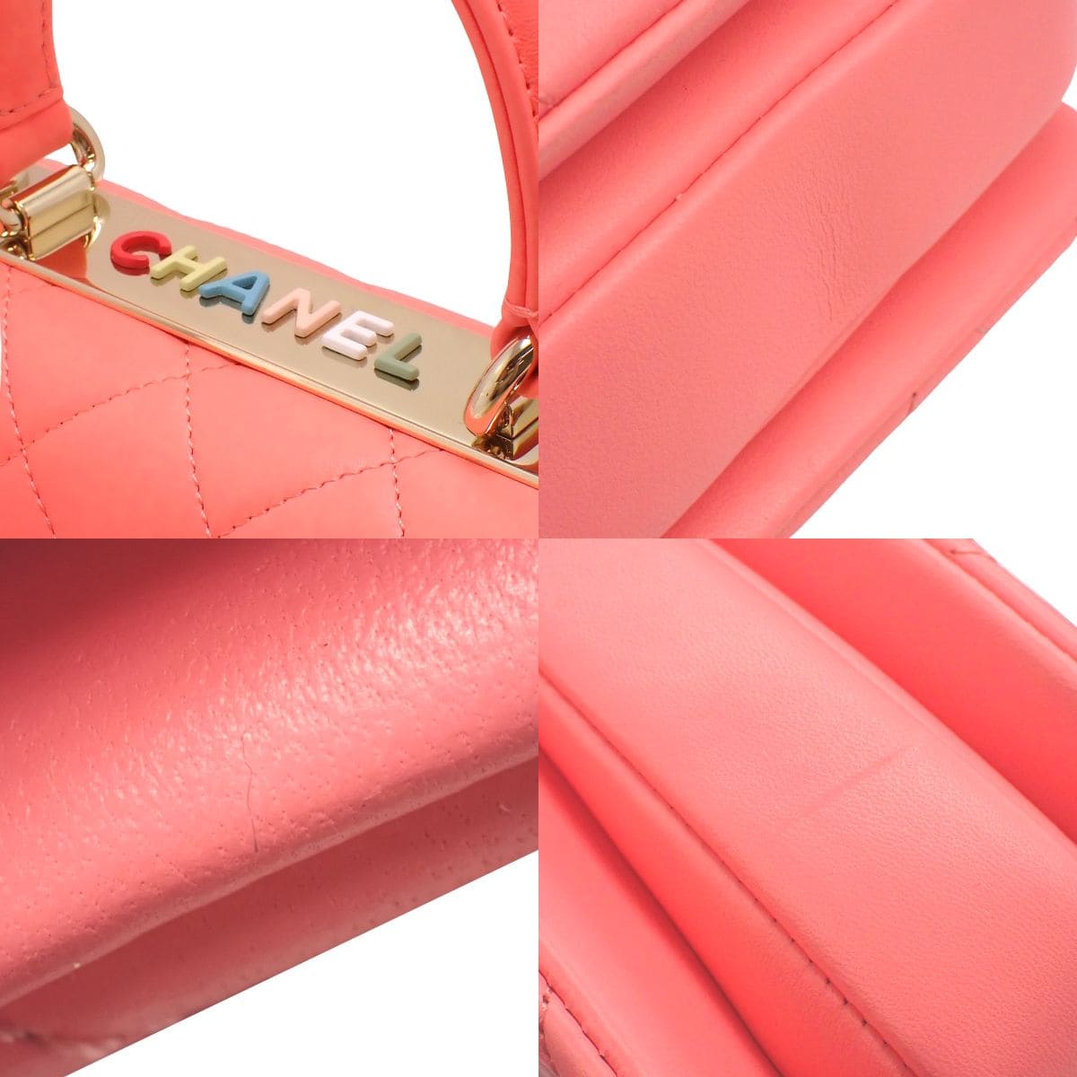 マトラッセ トレンディCC チェーンショルダーバッグ ラムスキン ピンク AS4654