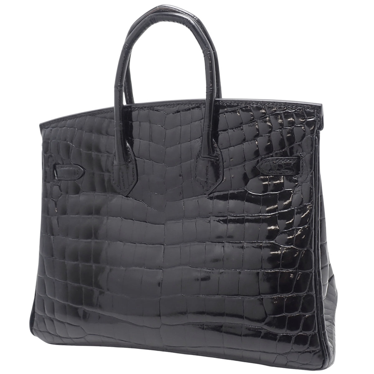 バーキン25 ニロティカス クロコダイル パラジウム金具 ブラック □M刻印