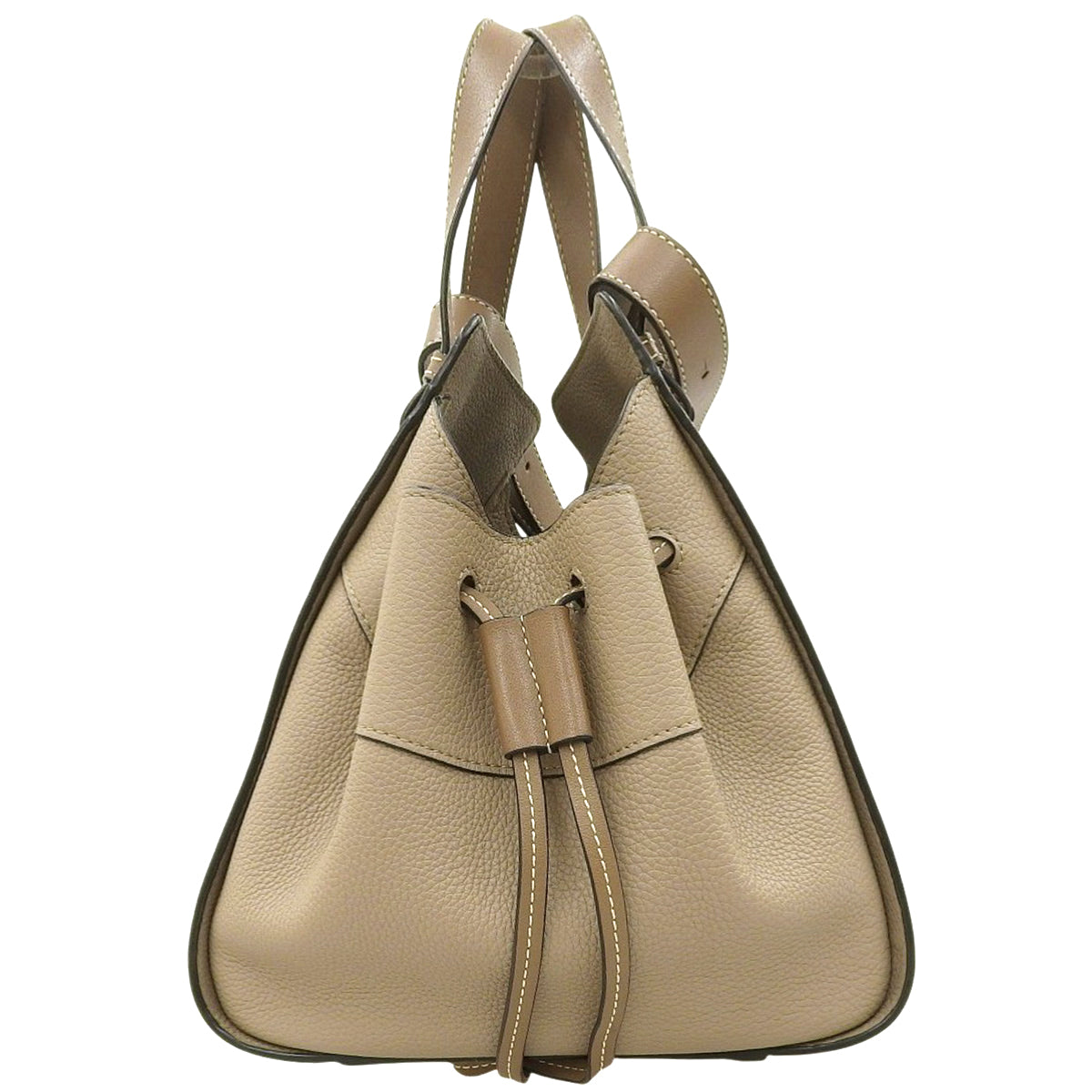 Hammock Drawstring Small Calfskin Beige Brown A538V07X15