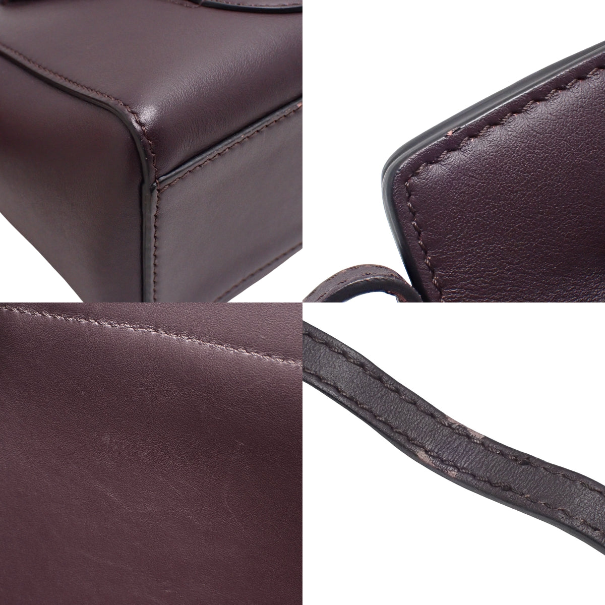Shoulder bag, leather, dark purple, for shoulder or cross-body wear