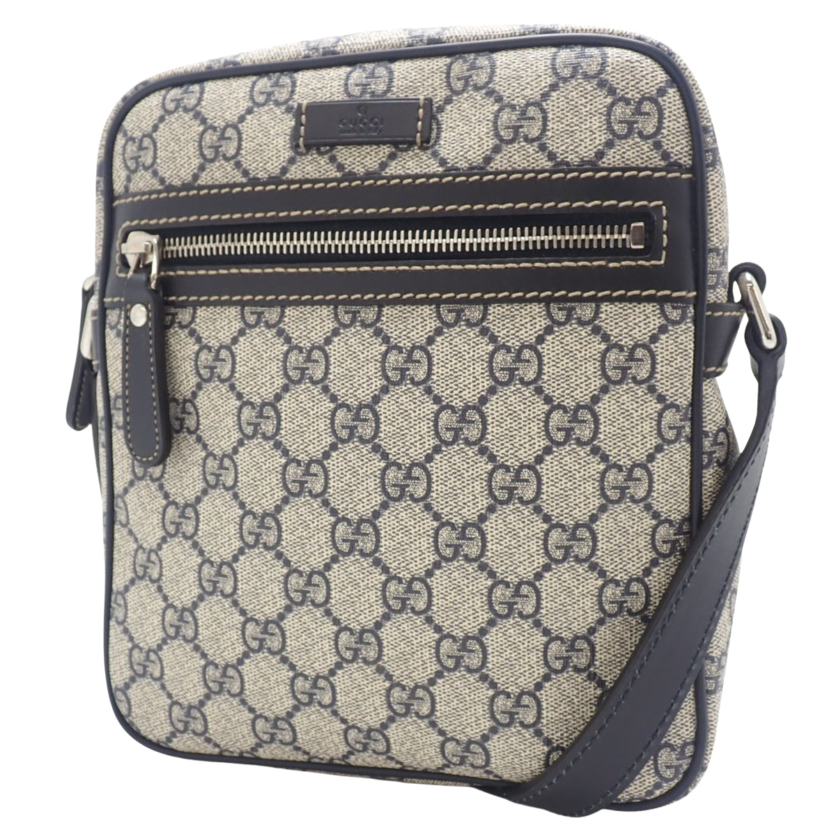 GGスプリーム ショルダーバッグ ネイビー ベージュ 233268