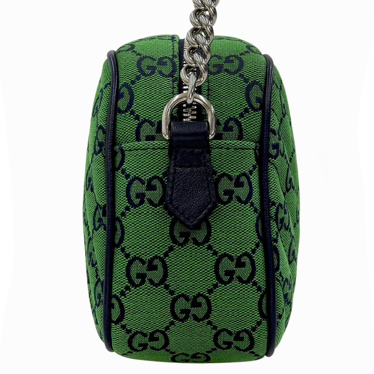 GGマーモント ミニ カメラバッグ GGキャンバス グリーン ネイビー 447632