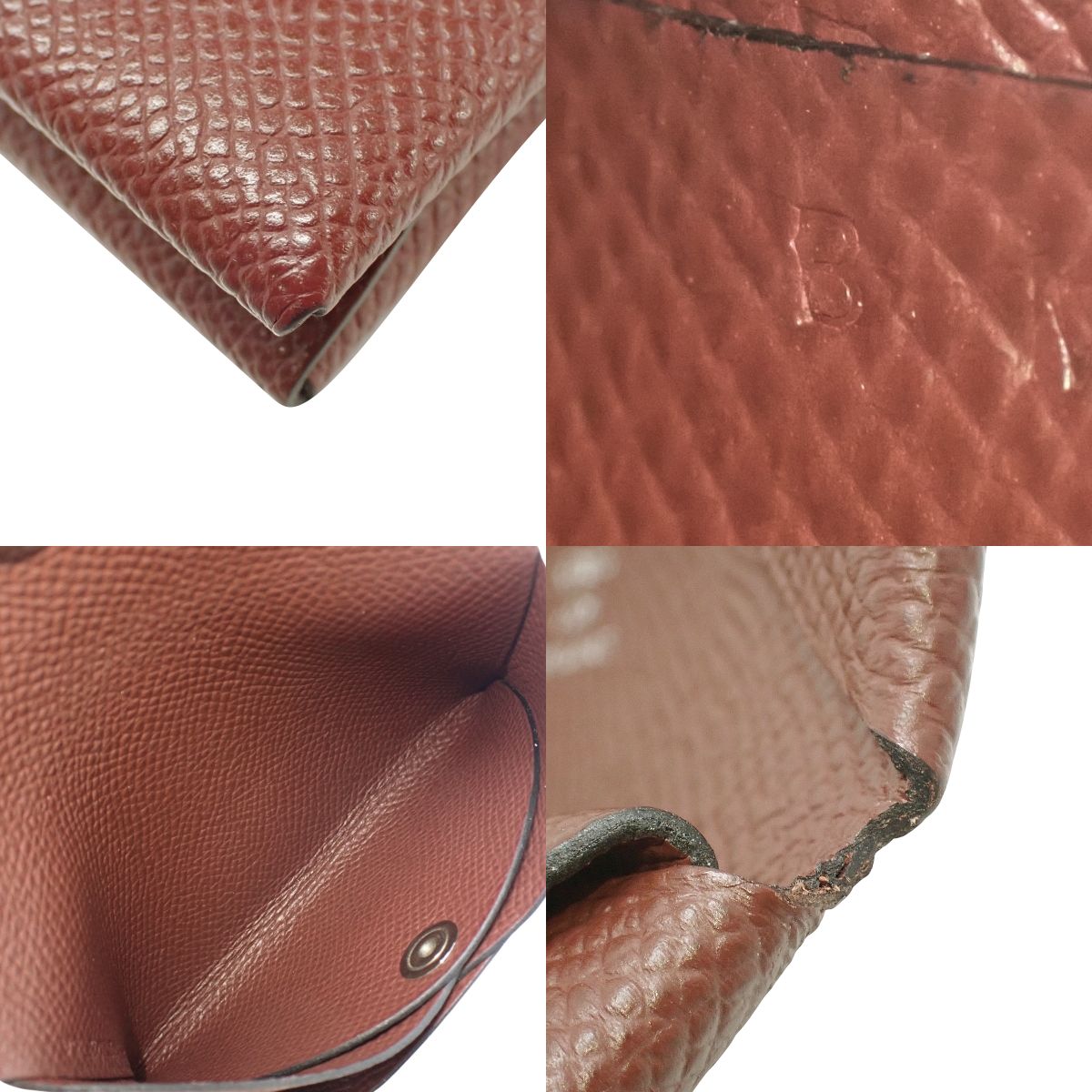 Calvi Duo Veau Epsom Rouge Ash Silver Hardware B stamp