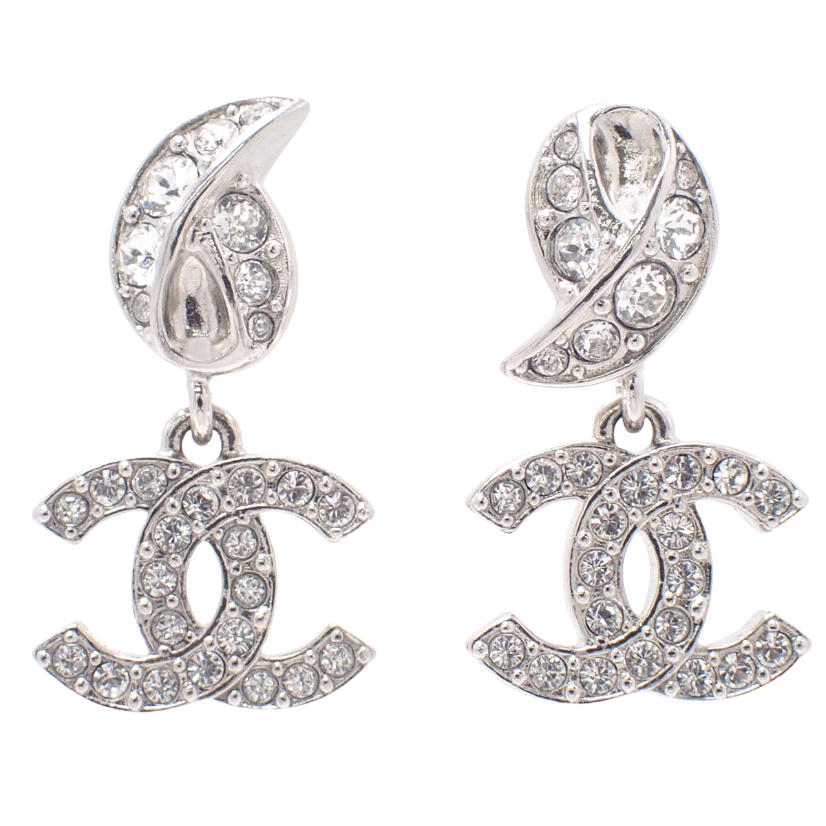 ココマーク ラインストーン スウィング ピアス メタル