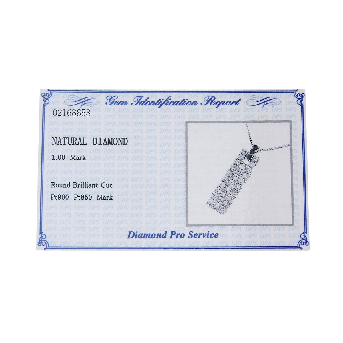 Diamond Pendant D1.00 Platinum Pt900 Platinum Pt850 7.3g