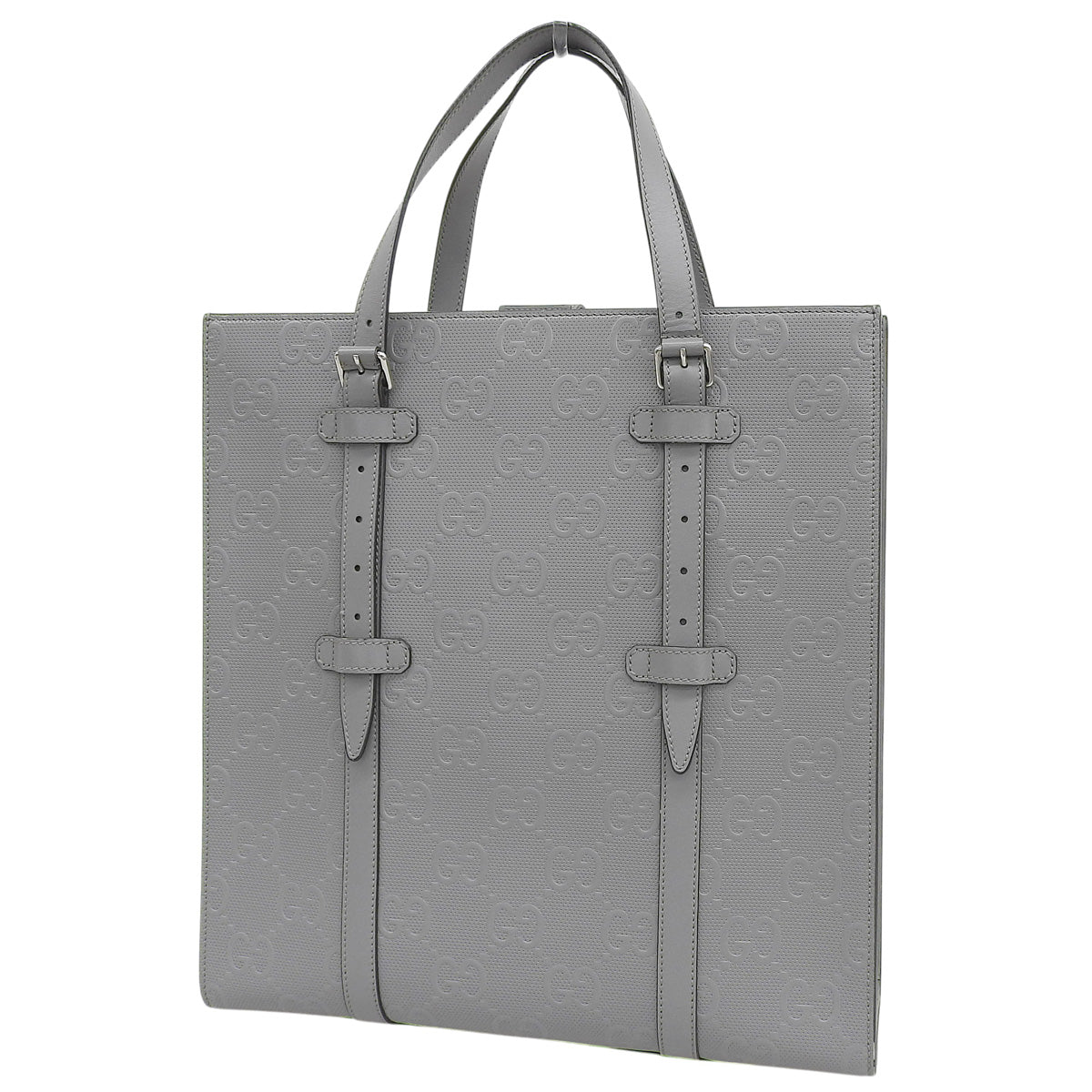 GGエンボス トートバッグ レザー グレー 700421