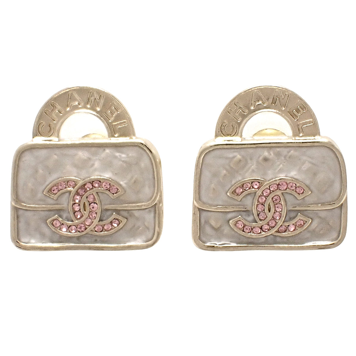 ココマーク ラインストーン バッグモチーフ ピアス メタル(GP)