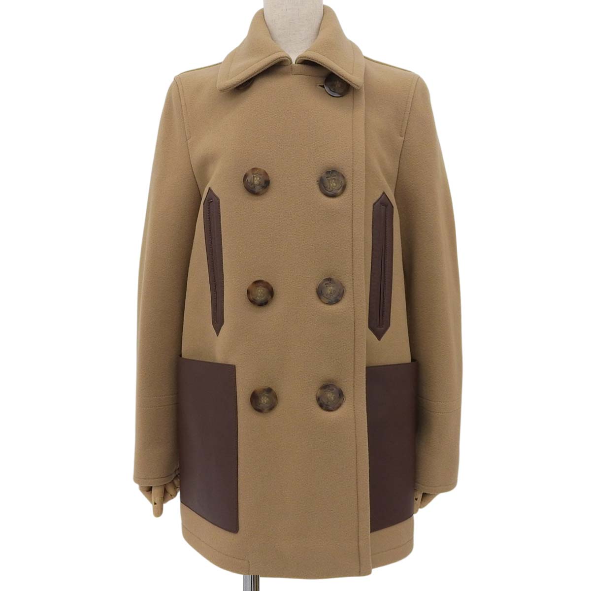 海军风纽扣双排扣大衣,40码