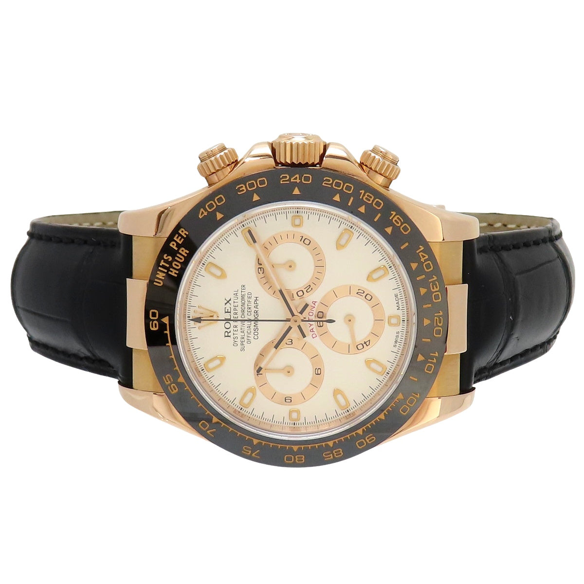 Daytona 116515LN PG/皮革,随机编号,象牙色,自动上链,男士腕表