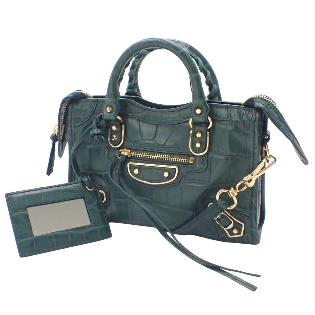 クラシック ナノ シティ レザー グリーン 505982