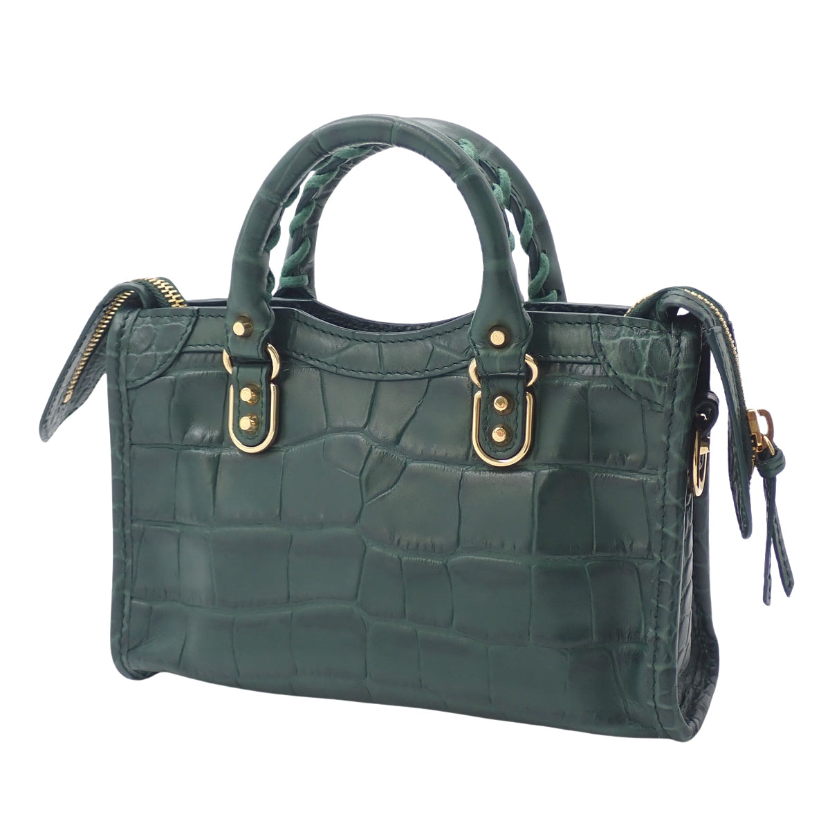 クラシック ナノ シティ レザー グリーン 505982