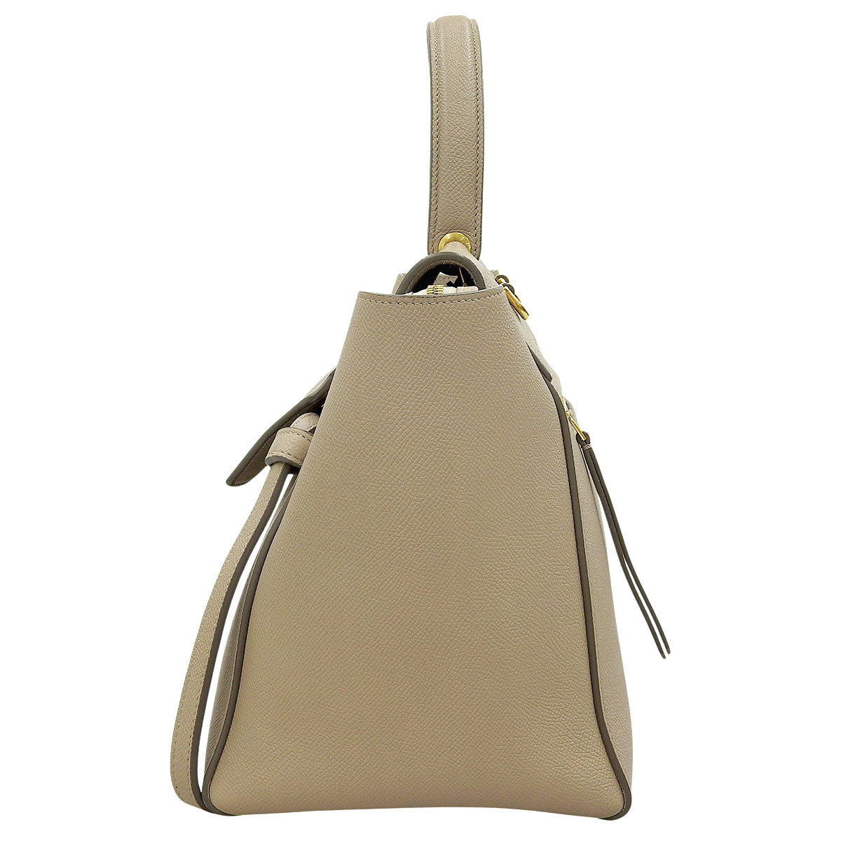 Mini leather belt bag in beige