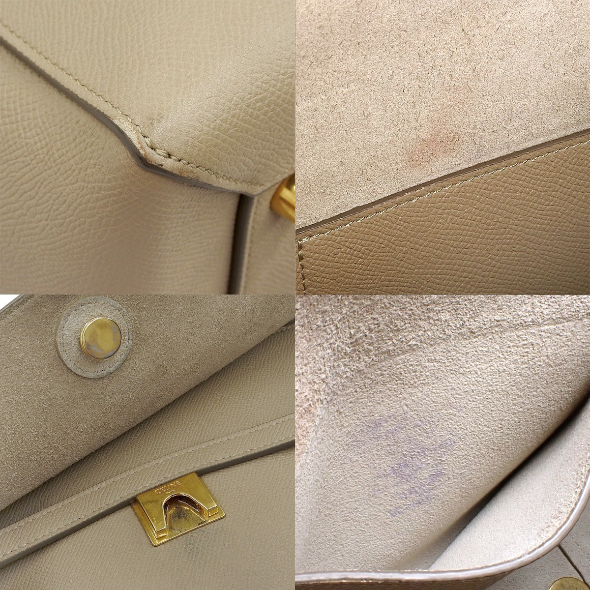Mini leather belt bag in beige