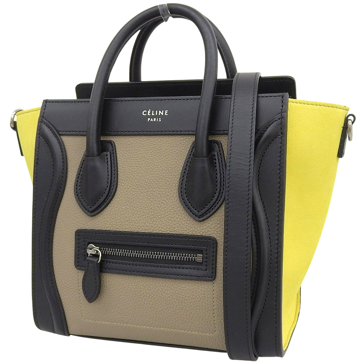 ラゲージ ナノショッパー カーフ スウェード ブラック イエロー ベージュ