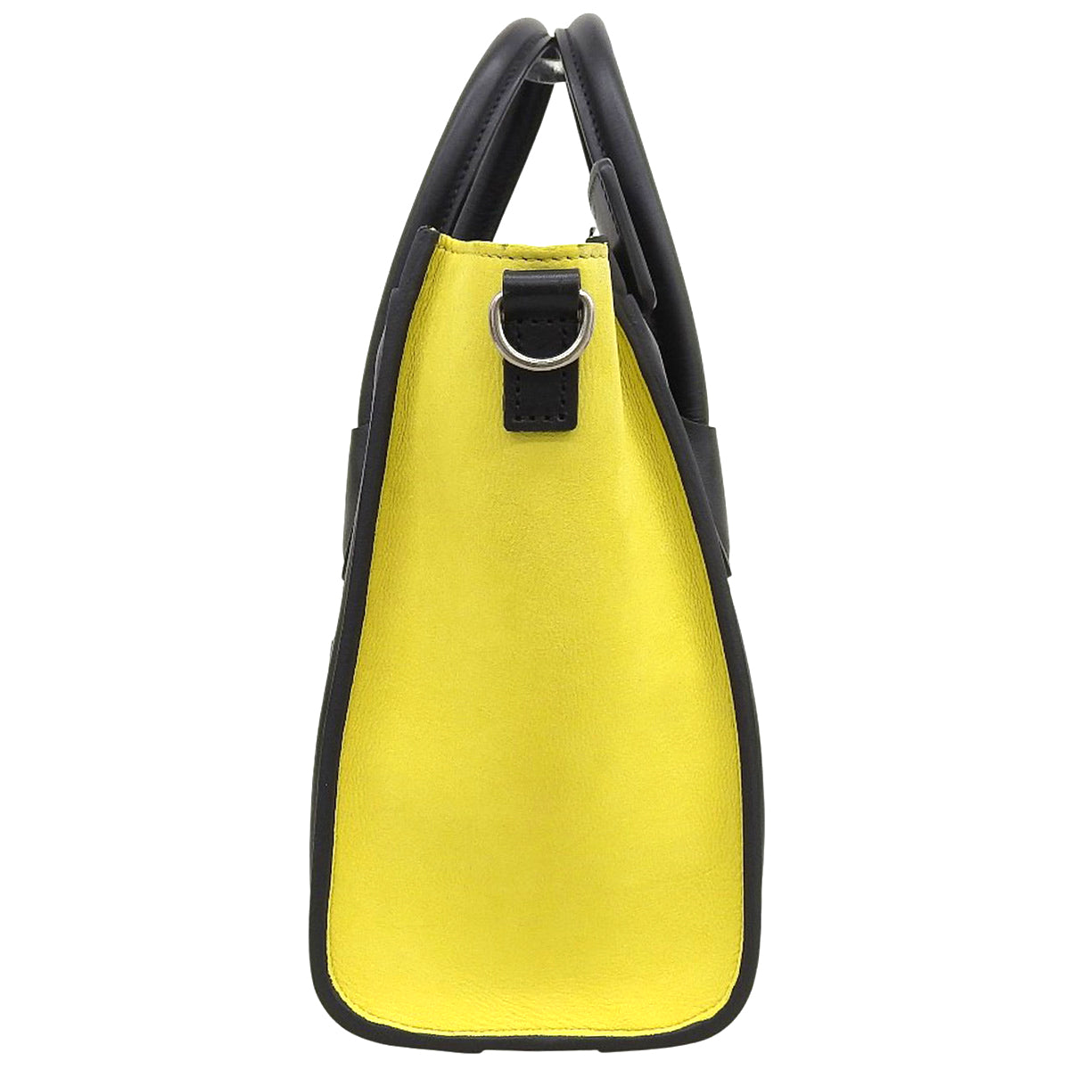 Luggage Nano Shopper Calfskin Suede Black Yellow Beige