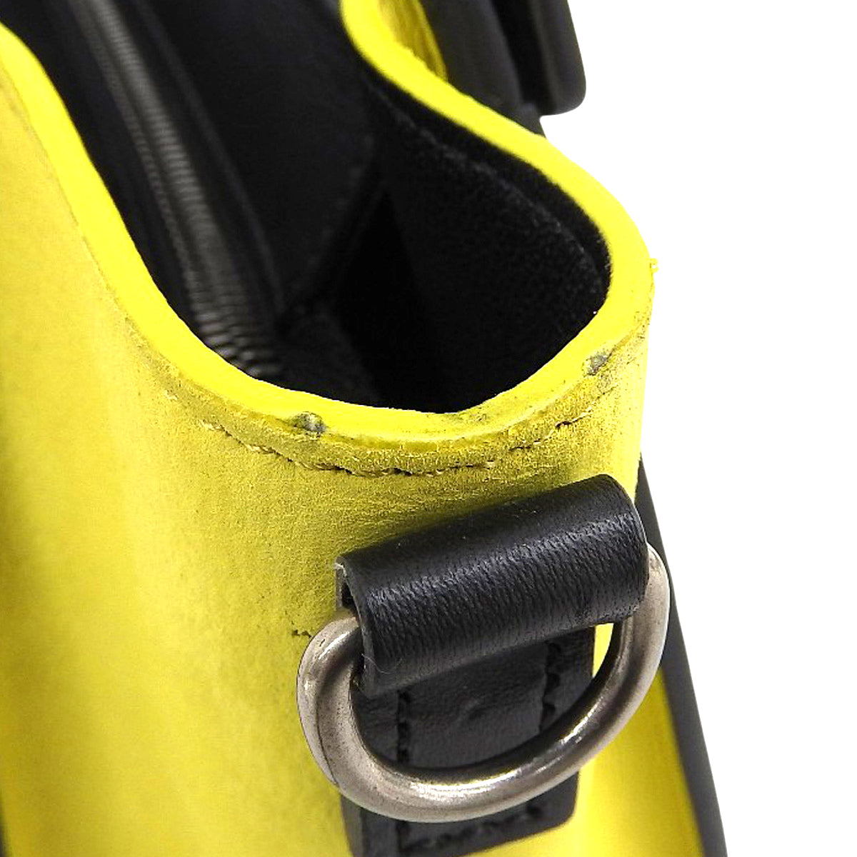 Luggage Nano Shopper Calfskin Suede Black Yellow Beige