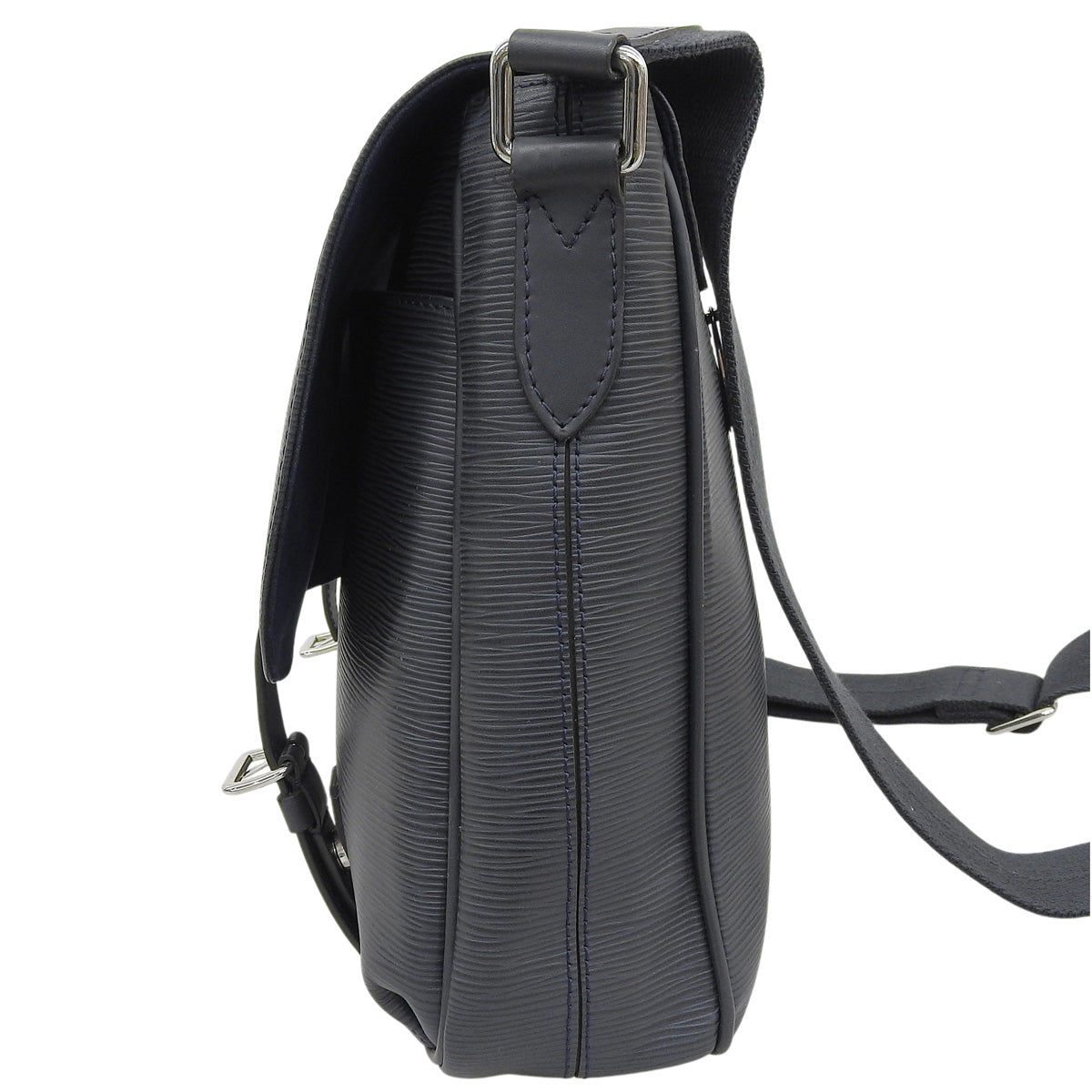 Epi Christopher Messenger bag in Epi leather, navy, white, and red