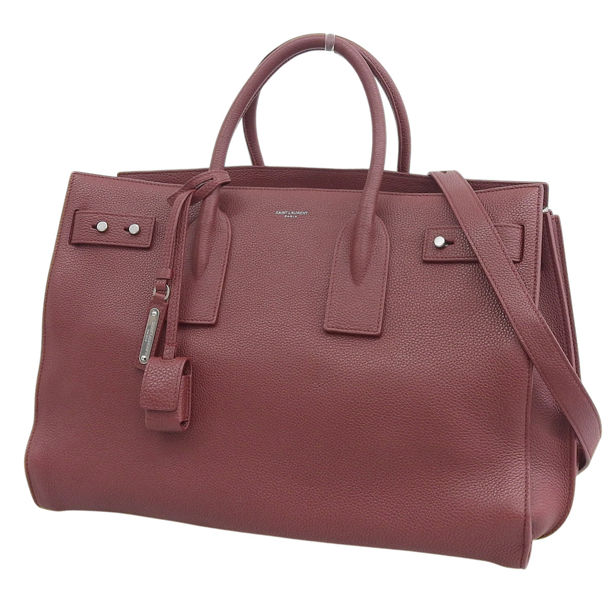 サックドジュール ミディアム レザー ボルドー 464959