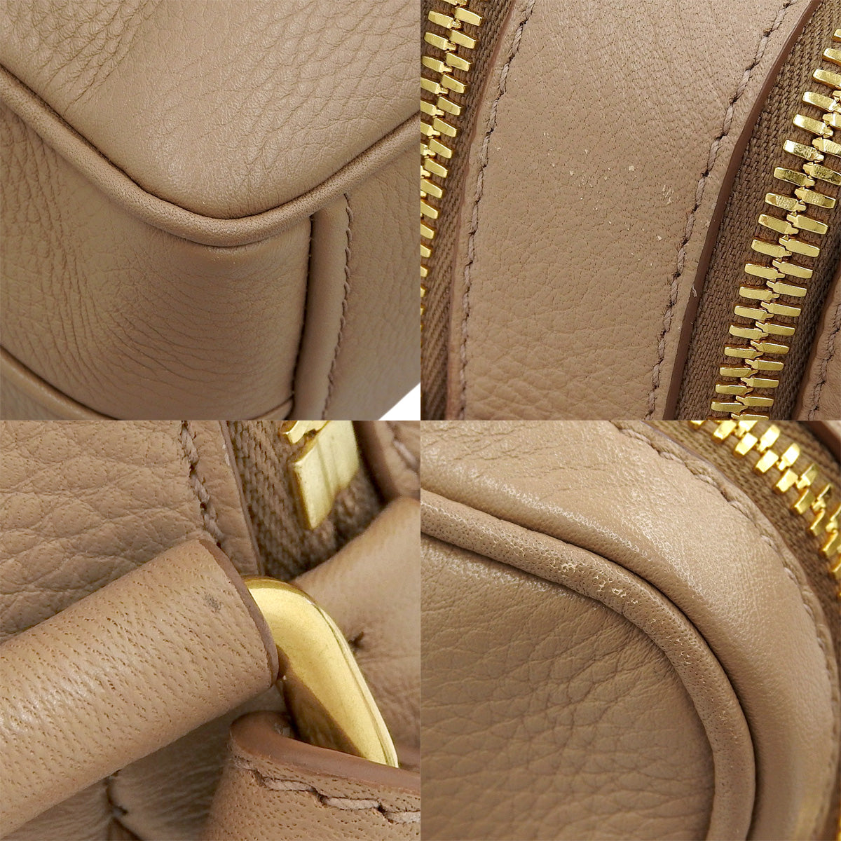 Beige leather shoulder bag 1BH079
