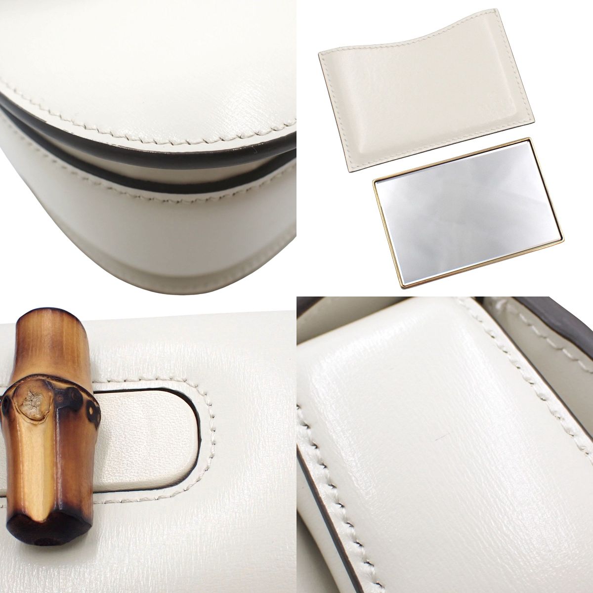 竹节2WAY包 小牛皮 白色