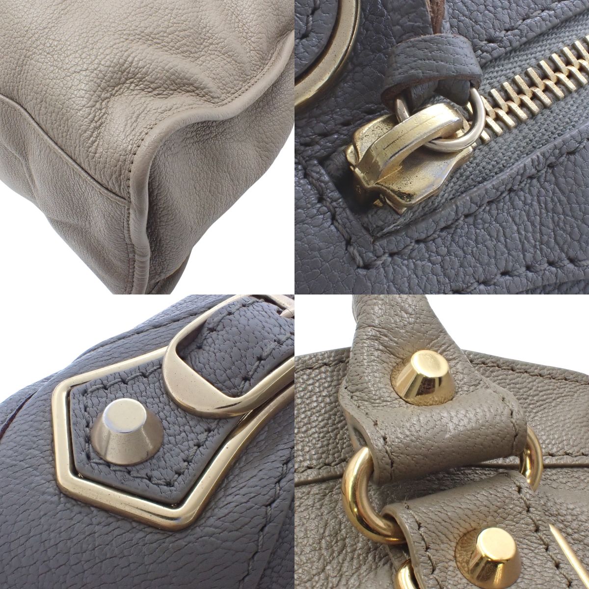 クラシック メタリック エッジ シティ レザー グレージュ 390154