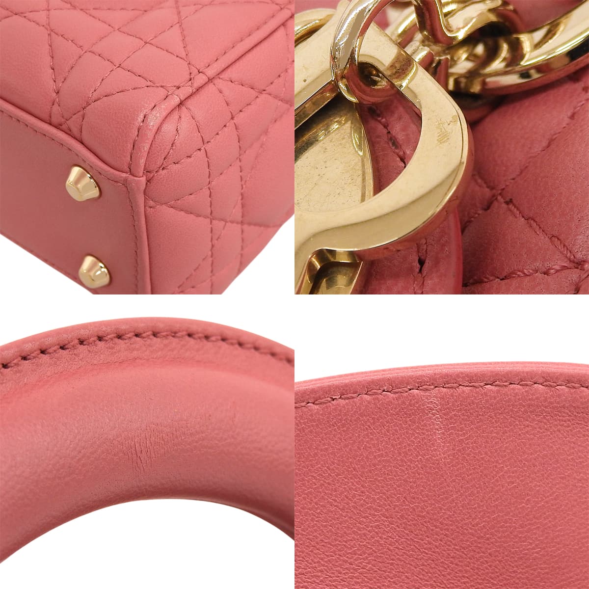 Cannage Lady Dior 迷你小羊皮粉色