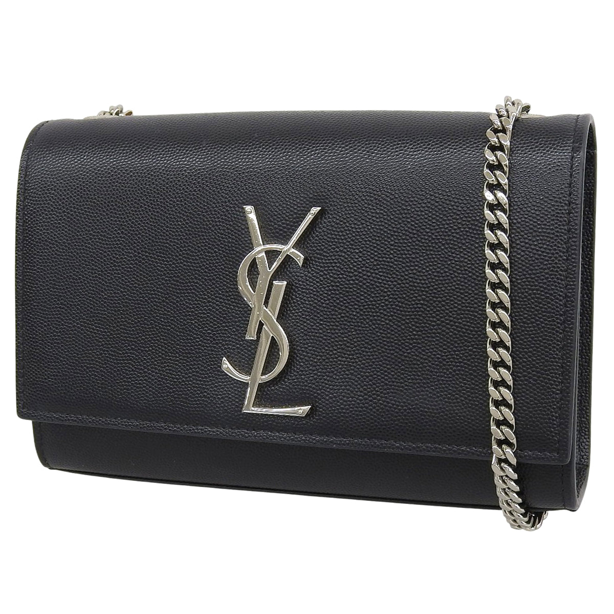 ケイト スモール チェーンショルダーバッグ グレイン・ド・プードル エンボスレザー ブラック 469390