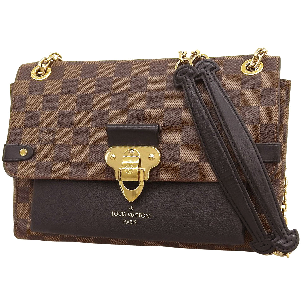 ダミエ・エベヌ ポルトフォイユ ヴァヴァン チェーンウォレット ブラウン ブラック N60221