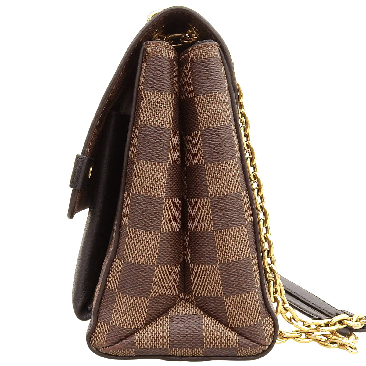 Damier Ebene Portefeuille Vavin Chain Wallet Brown Black N60221