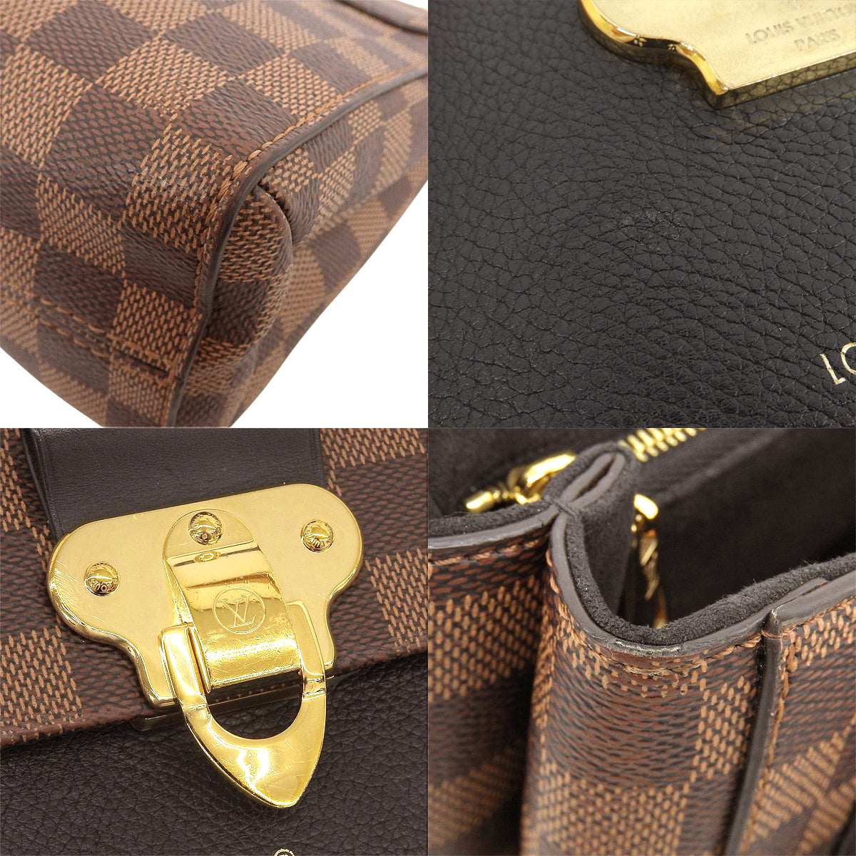 Damier Ebene Portefeuille Vavin Chain Wallet Brown Black N60221