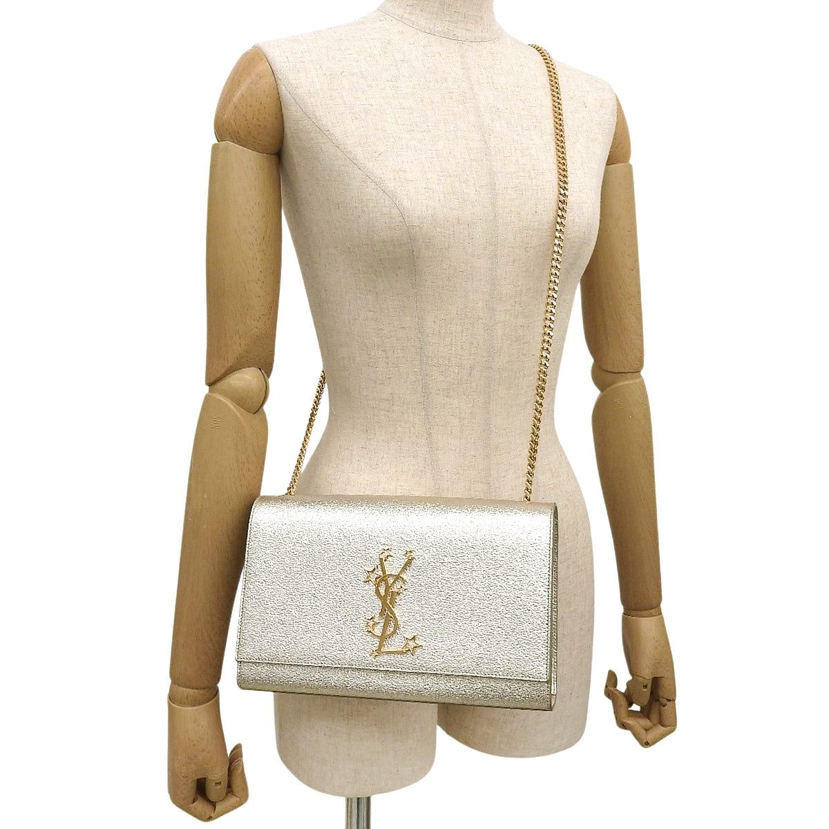Kate Medium Leather Champagne Gold