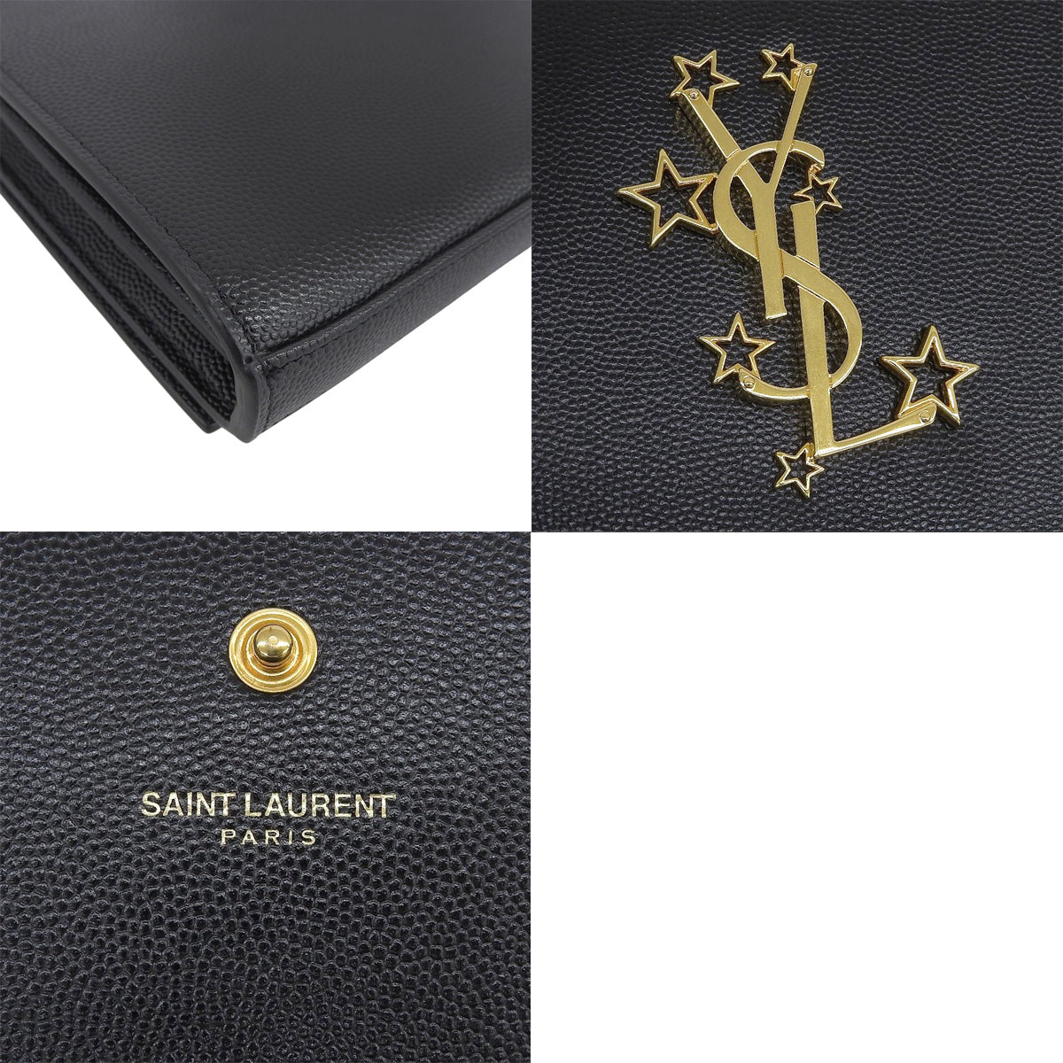 チェーンウォレット レザー ブラック 447933