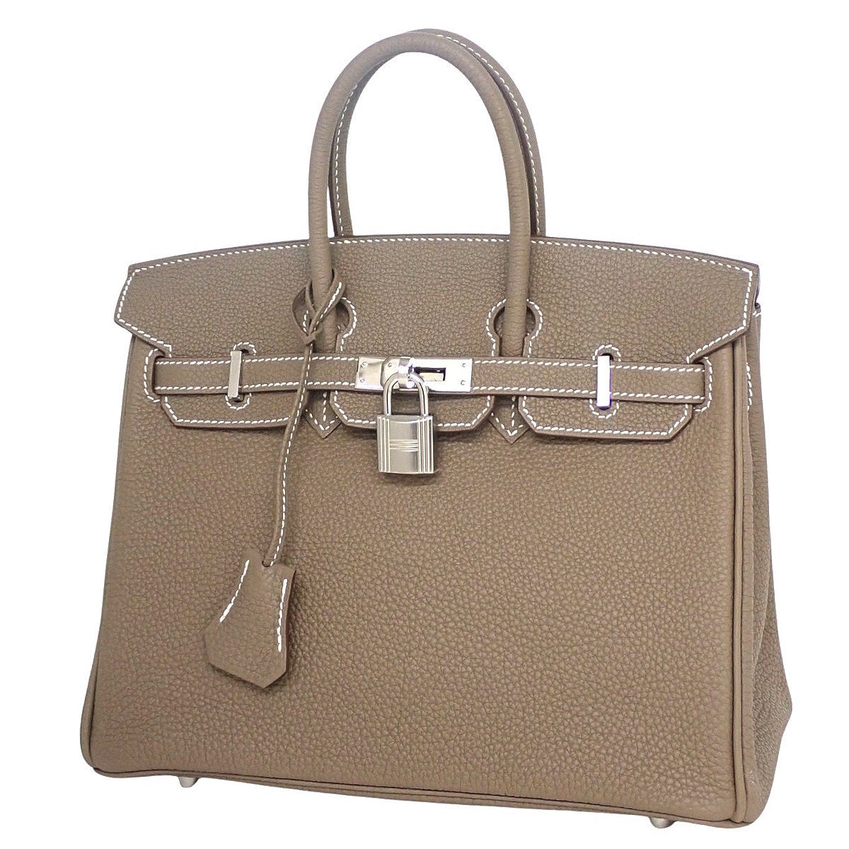 Birkin 25 Togo Etoupe/Etoupe 银色五金双印章