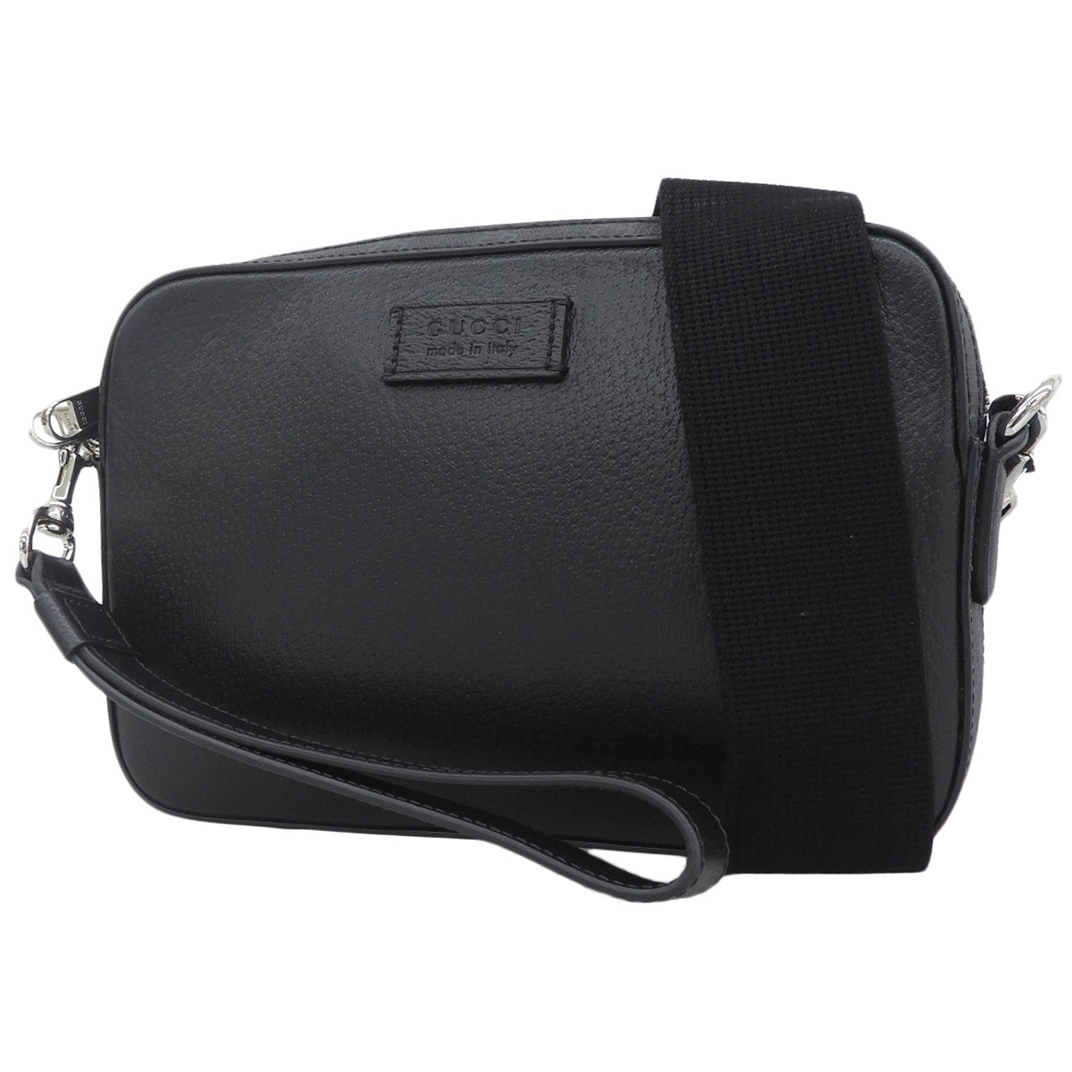 GG Supreme Crossbody Bag Leather Black Gray 795465