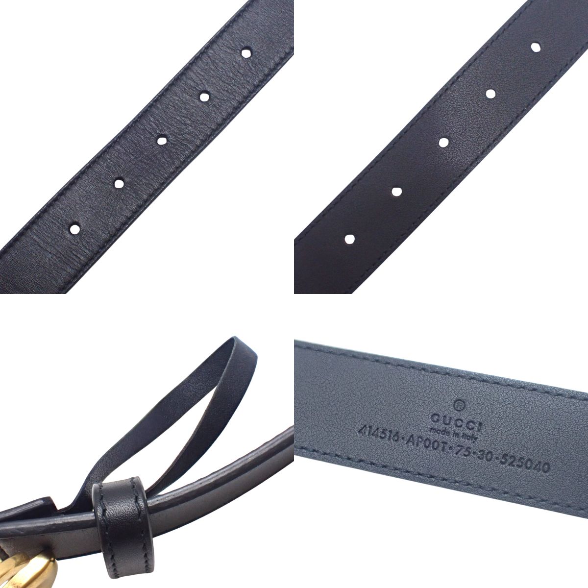 Double G Belt 75・30 Leather 414516