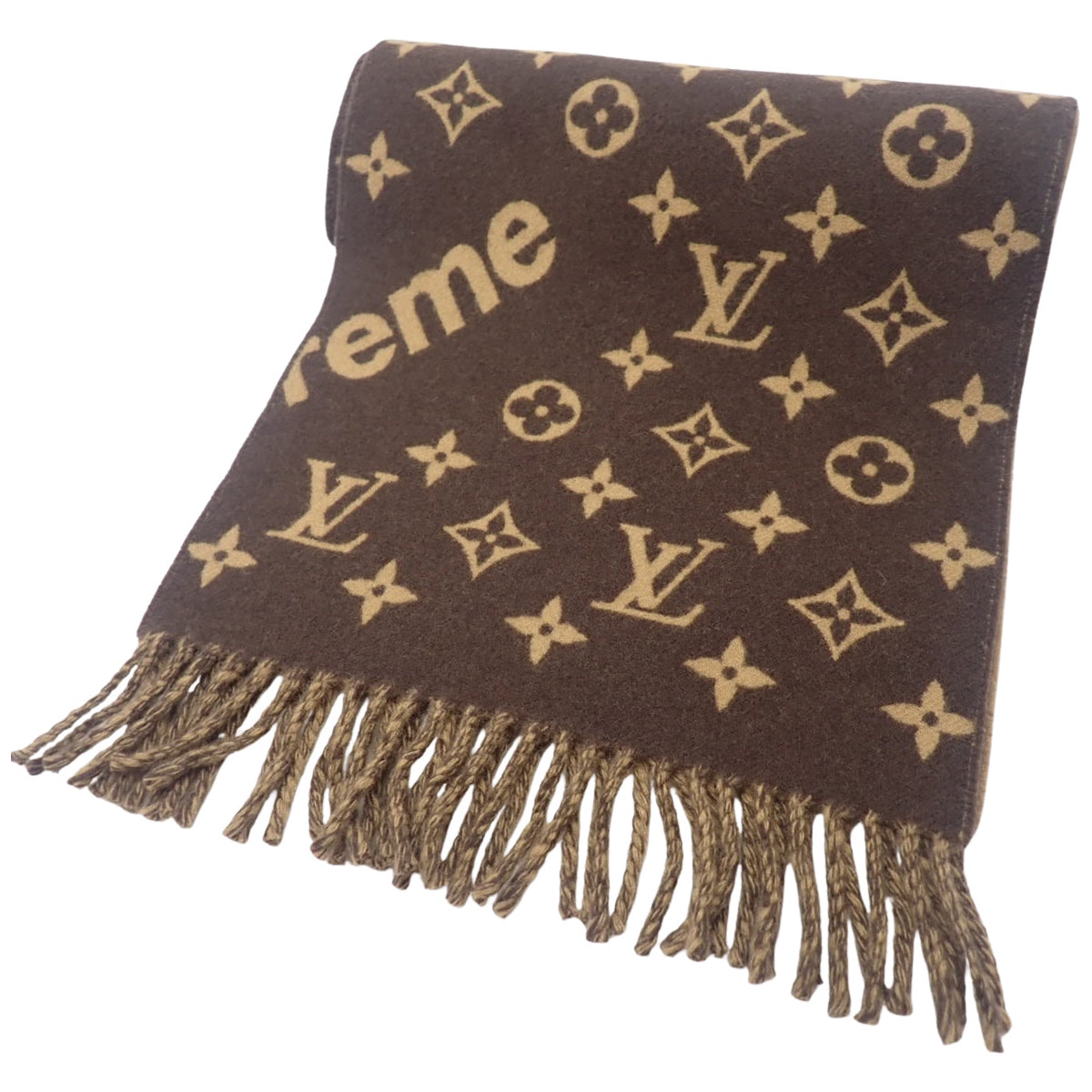 モノグラム LV×シュプリーム マフラー Supremeコラボ ウール カシミヤ