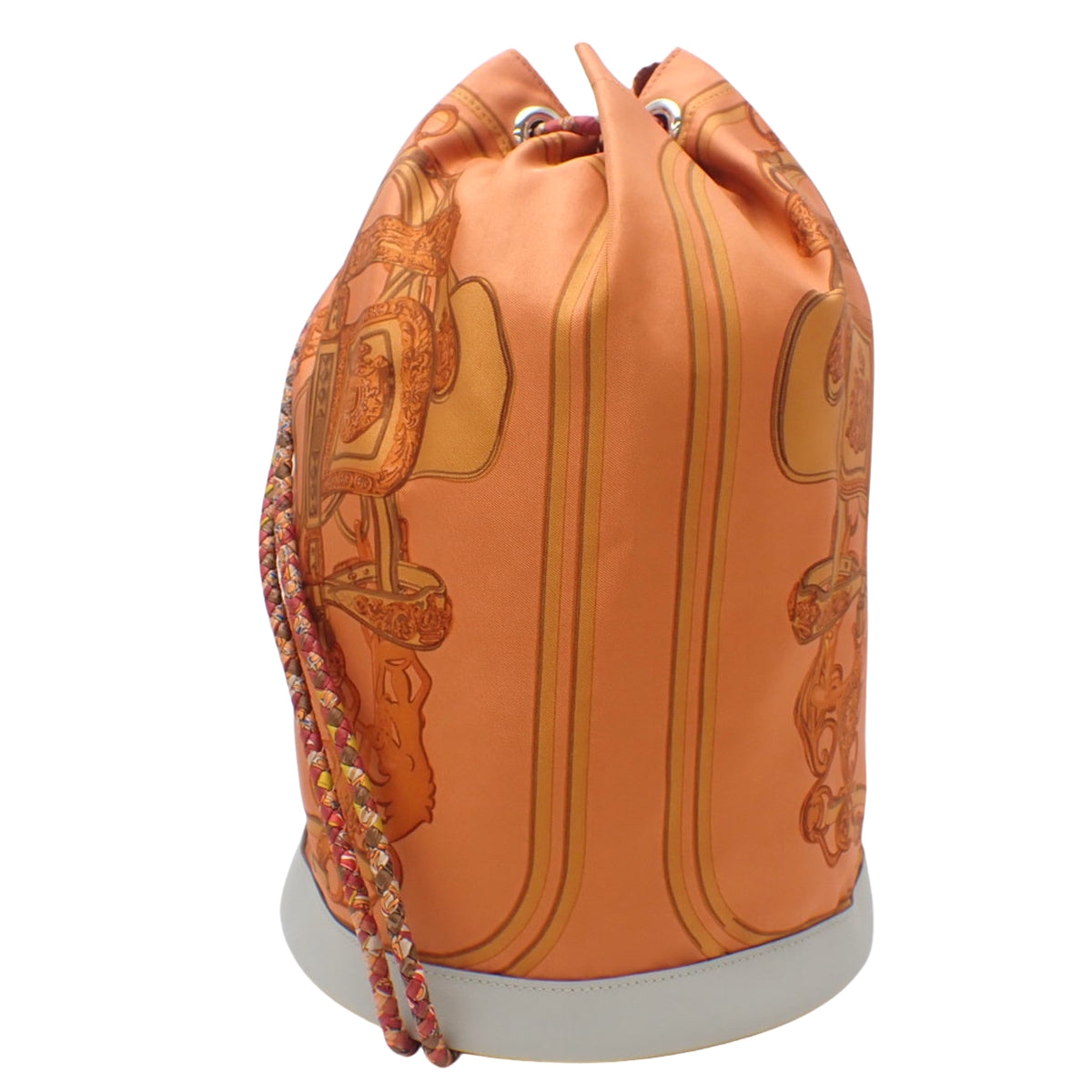 BRIDES de GALA 式典用馬勒 ソクワール22 シルク エプソン オレンジ グレー シルバー金具 □Q刻印