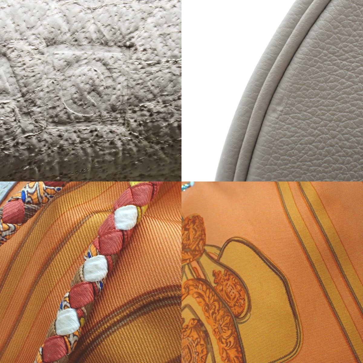 BRIDES de GALA 式典用馬勒 ソクワール22 シルク エプソン オレンジ グレー シルバー金具 □Q刻印