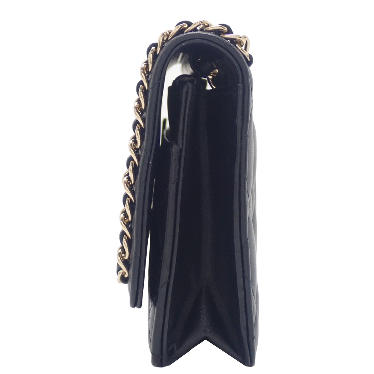 マトラッセ ココマーク チェーンウォレット ラムスキン ブラック