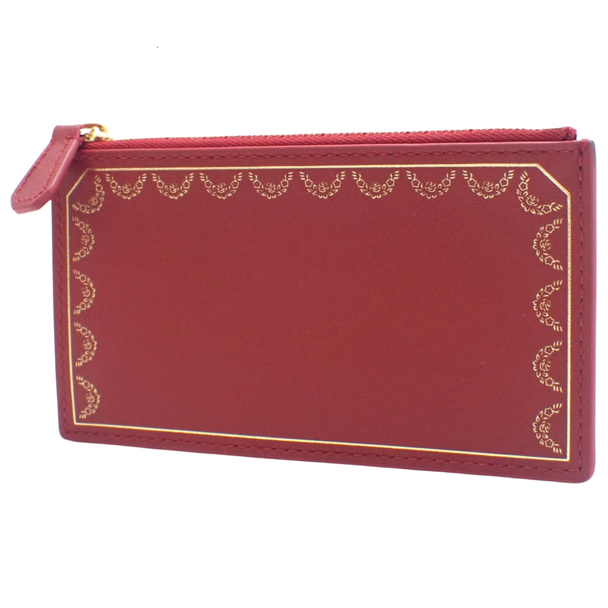 Garland de Cartier Fragment Case in Calfskin, Bordeaux and Gold (L3001721)