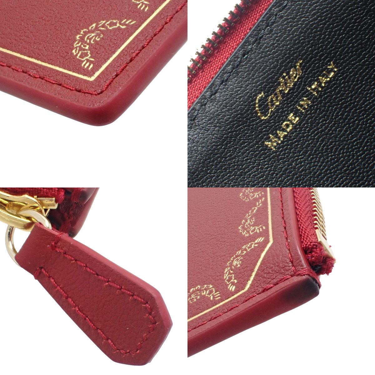 Cartier Guirlande de Cartier Fragment Case Calf Bordeaux Gold L3001721