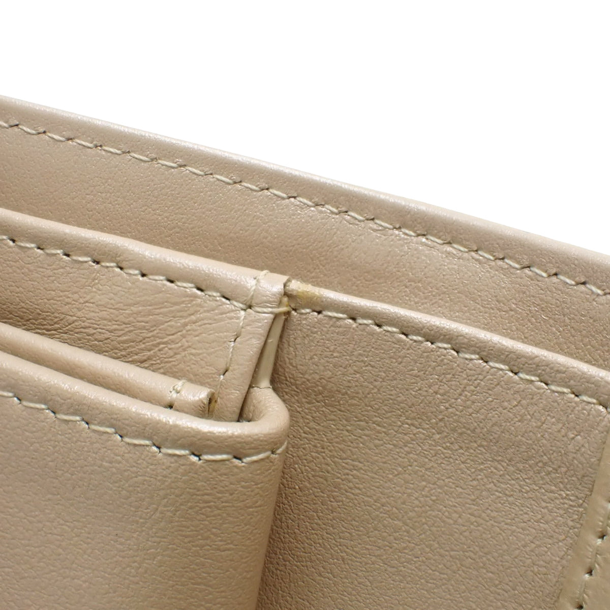 Mademoiselle Coco Mark Tri-fold Wallet in Lambskin Beige Gold